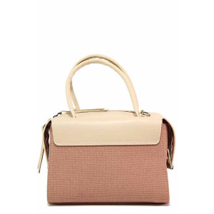 Розова дамска чанта, здрава еко-кожа - удобство и стил за вашето ежедневие N 100017670