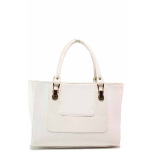 Бяла дамска чанта, здрава еко-кожа - удобство и стил за вашето ежедневие N 100017671