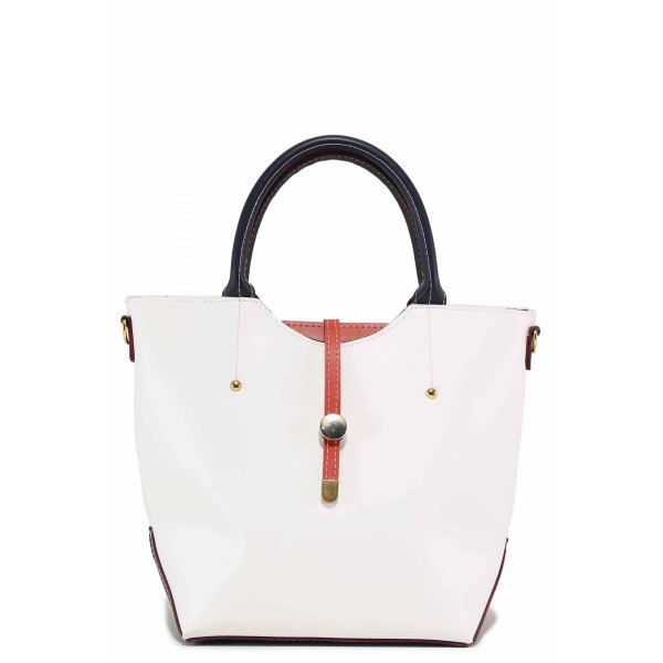 Бяла дамска чанта, здрава еко-кожа - удобство и стил за вашето ежедневие N 100017672