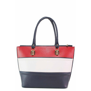 Тъмносиня дамска чанта, здрава еко-кожа - удобство и стил за вашето ежедневие N 100017673