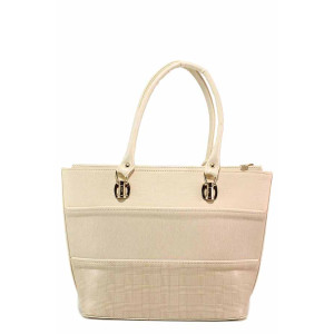 Бежова дамска чанта, здрава еко-кожа - удобство и стил за вашето ежедневие N 100017676