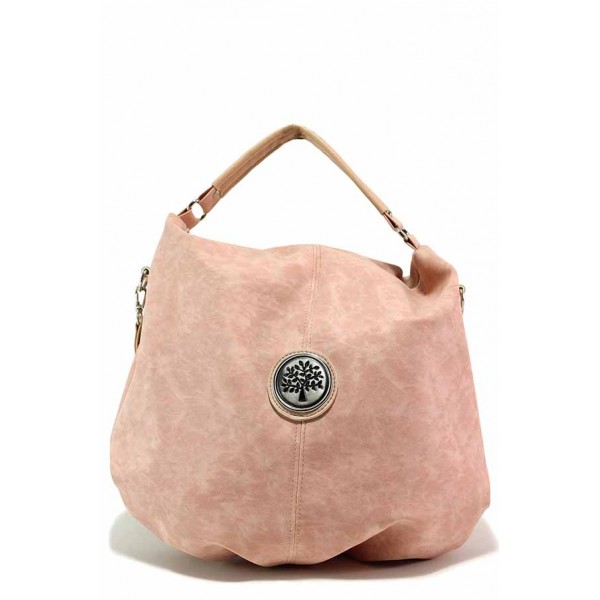 Розова дамска чанта, здрава еко-кожа - удобство и стил за вашето ежедневие N 100017677