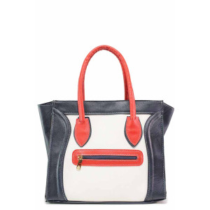 Тъмносиня дамска чанта, здрава еко-кожа - удобство и стил за вашето ежедневие N 100017679