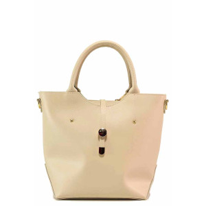 Бежова дамска чанта, здрава еко-кожа - удобство и стил за вашето ежедневие N 100017681