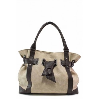 Бежова дамска чанта, здрава еко-кожа - удобство и стил за вашето ежедневие N 100017668