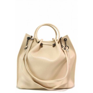 Бежова дамска чанта, здрава еко-кожа - удобство и стил за вашето ежедневие N 100017652