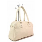 Бежова дамска чанта, здрава еко-кожа - удобство и стил за вашето ежедневие N 100017655
