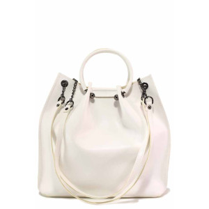 Бяла дамска чанта, здрава еко-кожа - удобство и стил за вашето ежедневие N 100017653