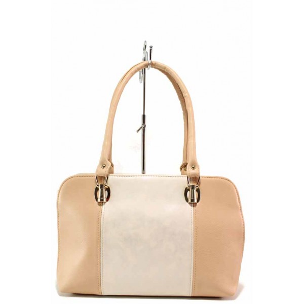 Розова дамска чанта, здрава еко-кожа - удобство и стил за вашето ежедневие N 100017662