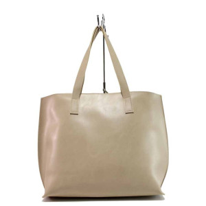 Бежова дамска чанта, здрава еко-кожа - удобство и стил за вашето ежедневие N 100017648