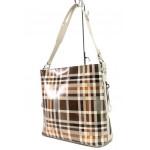 Бежова дамска чанта, лачена еко кожа - удобство и стил за вашето ежедневие N 100017686
