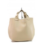 Бежова дамска чанта, здрава еко-кожа - удобство и стил за вашето ежедневие N 100017687
