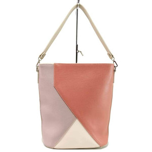 Бежова дамска чанта, здрава еко-кожа - удобство и стил за вашето ежедневие N 100017694