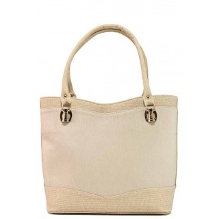Бежова дамска чанта, здрава еко-кожа - удобство и стил за вашето ежедневие N 100017695