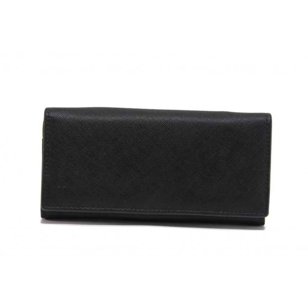Черно дамско портмоне, естествена кожа -  за вашето ежедневие N 100017702