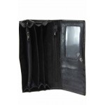 Черно дамско портмоне, естествена кожа -  за вашето ежедневие N 100017709
