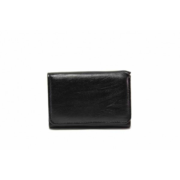Черно дамско портмоне, естествена кожа -  за вашето ежедневие N 100017713