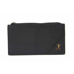 Черно дамско портмоне, здрава еко-кожа -  за вашето ежедневие N 100017715