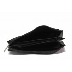 Черно дамско портмоне, здрава еко-кожа -  за вашето ежедневие N 100017715