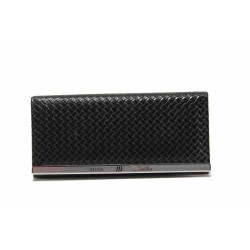 Черно дамско портмоне, здрава еко-кожа -  за вашето ежедневие N 100017725