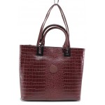 Винена дамска чанта, еко-кожа с крокодилска шарка - удобство и стил за вашето ежедневие N 100018218