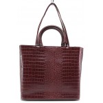 Винена дамска чанта, еко-кожа с крокодилска шарка - удобство и стил за вашето ежедневие N 100018218