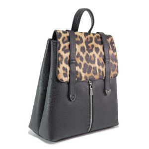 Черна раница, здрава еко-кожа - удобство и стил за вашето ежедневие N 100018223