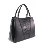 Черна дамска чанта, еко-кожа с крокодилска шарка - удобство и стил за вашето ежедневие N 100018220