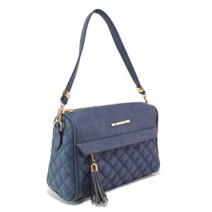 Тъмносиня дамска чанта, здрава еко-кожа - удобство и стил за вашето ежедневие N 100018232