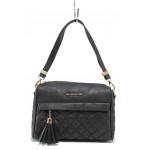 Черна дамска чанта, здрава еко-кожа - удобство и стил за вашето ежедневие N 100018234