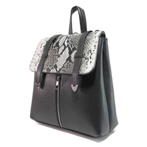 Черна раница, здрава еко-кожа - удобство и стил за вашето ежедневие N 100018408