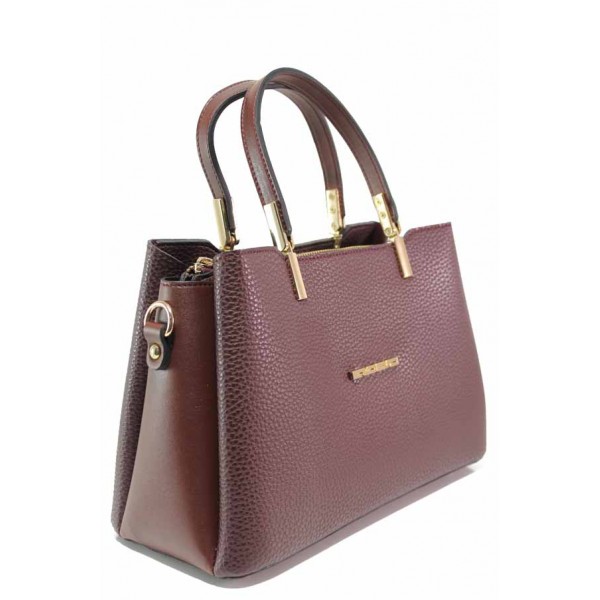 Винена дамска чанта, здрава еко-кожа - елегантен стил за вашето ежедневие N 100018410