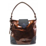 Кафява дамска чанта, еко-кожа с крокодилска шарка - удобство и стил за вашето ежедневие N 100018726