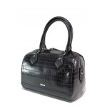 Черна дамска чанта, еко-кожа с крокодилска шарка - удобство и стил за вашето ежедневие N 100018728