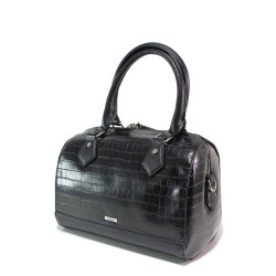 Черна дамска чанта, еко-кожа с крокодилска шарка - удобство и стил за вашето ежедневие N 100018728