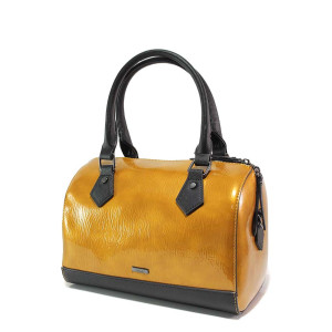 Жълта дамска чанта, еко-кожа с крокодилска шарка - удобство и стил за вашето ежедневие N 100018729