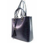 Синя дамска чанта, еко-кожа с крокодилска шарка - удобство и стил за вашето ежедневие N 100019098