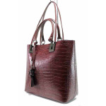 Винена дамска чанта, еко-кожа с крокодилска шарка - удобство и стил за вашето ежедневие N 100019100