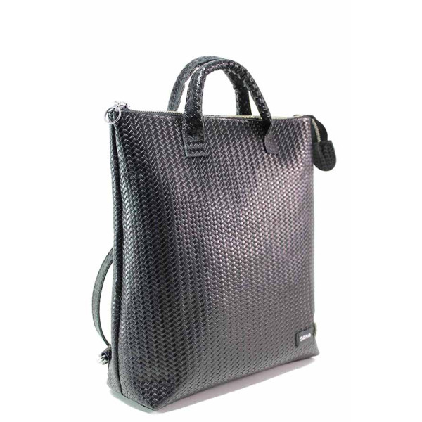 Черна дамска чанта, естествена кожа - удобство и стил за вашето ежедневие N 100019168
