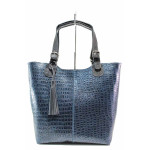 Синя дамска чанта, естествена кожа - удобство и стил за вашето ежедневие N 100019171