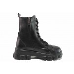 Черни дамски боти, здрава еко-кожа - ежедневни обувки за есента и зимата N 100017630