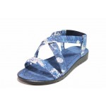Сини дамски сандали, текстилна материя - всекидневни обувки за пролетта и лятото N 100017958
