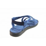 Сини дамски сандали, текстилна материя - всекидневни обувки за пролетта и лятото N 100017962