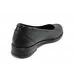 Черни анатомични дамски обувки с равна подметка, естествена кожа - всекидневни обувки за пролетта и лятото N 100018042