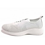 Бели спортни дамски обувки, естествена кожа - спортни обувки за пролетта и лятото N 100018077