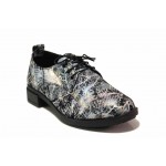 Черни дамски обувки с равна подметка, естествена кожа - ежедневни обувки за пролетта и лятото N 100018138