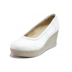 Бели анатомични дамски обувки с платформа, естествена кожа - всекидневни обувки за пролетта и лятото N 100018156