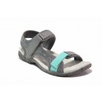 Сиви юношески сандали, текстилна материя - ежедневни обувки за пролетта и лятото N 100018390