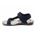 Тъмносини юношески сандали, текстилна материя - ежедневни обувки за пролетта и лятото N 100018389