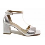Бели дамски сандали, естествена кожа - официални обувки за лятото N 100018551